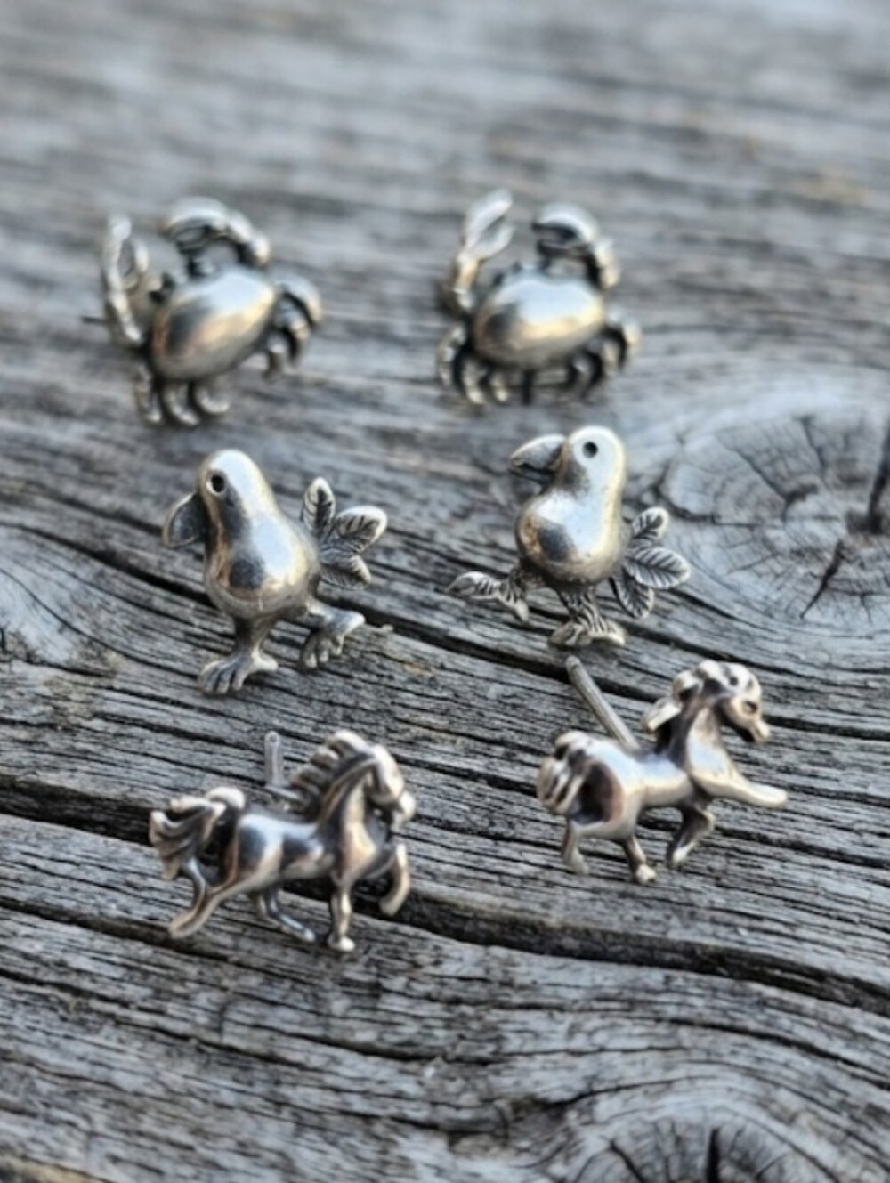 Sterling Silver SET of 3 Stud Earrings